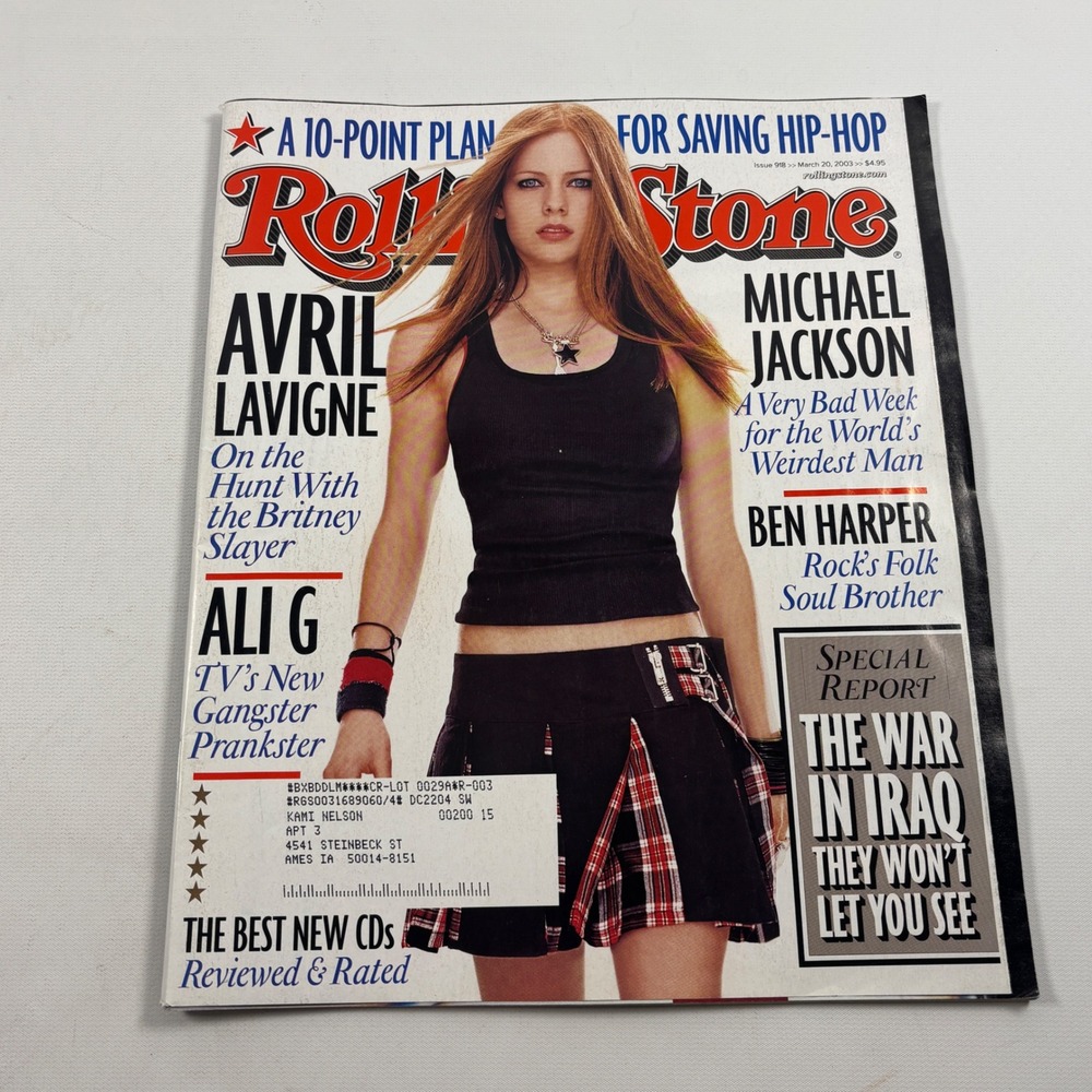 Rolling Stone Magazine Issue 918 March 20 2003 Avril Lavigne Michael Jackson